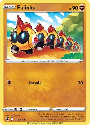 Falinks (155/264) Reverse Holofoil [SWSH: Fusion Strike] Pokemon Single Pokémon
