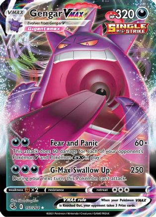 Gengar VMAX 157/264 Holofoil [SWSH: Fusion Strike] Pokemon Single Pokémon