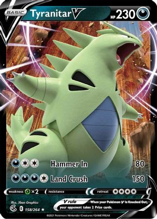 Tyranitar V (158/264) Holofoil [SWSH: Fusion Strike] Pokemon Single Pokémon