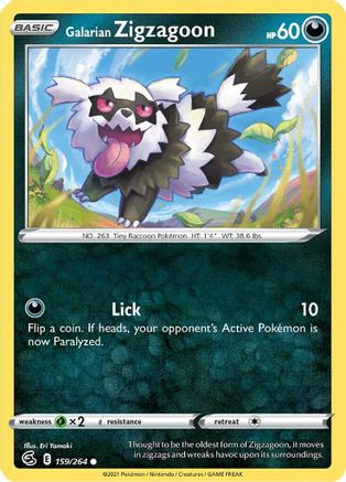 Galarian Zigzagoon (159/264) [SWSH: Fusion Strike] Pokemon Single Pokémon