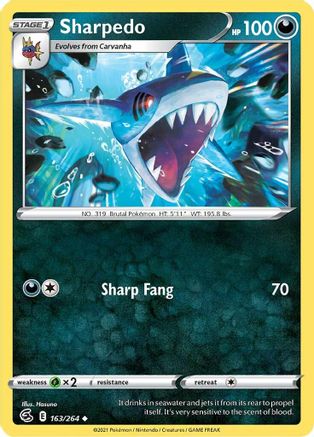 Sharpedo (163/264) [SWSH: Fusion Strike] Pokemon Single Pokémon