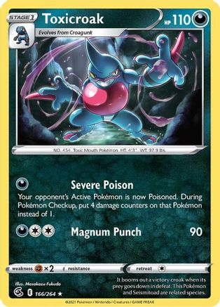 Toxicroak (166/264) [SWSH: Fusion Strike] Pokemon Single Pokémon