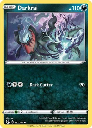 Darkrai (167/264) Reverse Holofoil [SWSH: Fusion Strike] Pokemon Single Pokémon