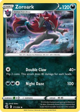 Zoroark (171/264) Reverse Holofoil [SWSH: Fusion Strike] Pokemon Single Pokémon