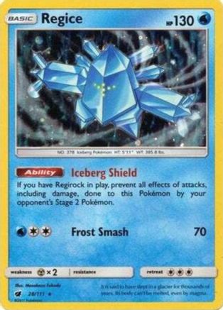 Regice - 28/111 (Cosmos Holo) Holofoil [SM: Black Star Promos] Pokemon Single Pokémon