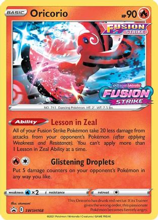 Oricorio - SWSH168 (Prerelease) (SWSH168/307) Holofoil [Promos: SWSH Promo Cards] Pokemon Single Pokémon