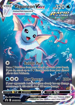 Vaporeon VMAX - SWSH182 (SWSH182/307) - [Promos: SWSH Promo Cards] Holofoil Pokemon Single Pokémon