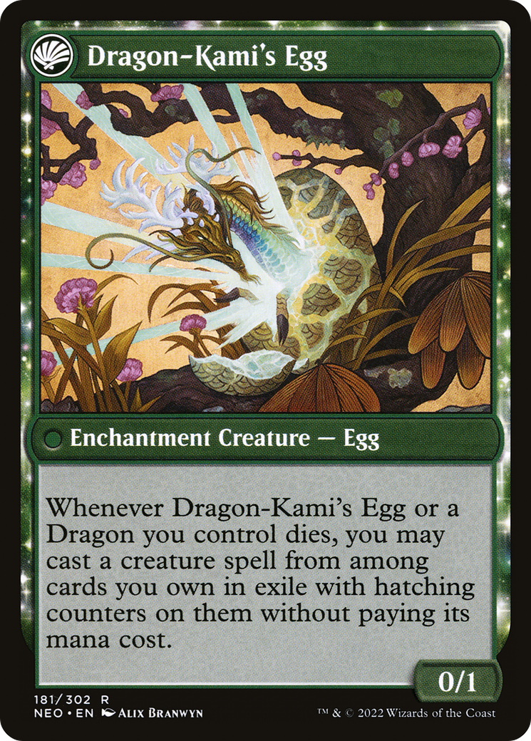 The Dragon-Kami Reborn // Dragon-Kami's Egg (NEO-181) [Kamigawa: Neon Dynasty] MTG Single Wizards of the Coast