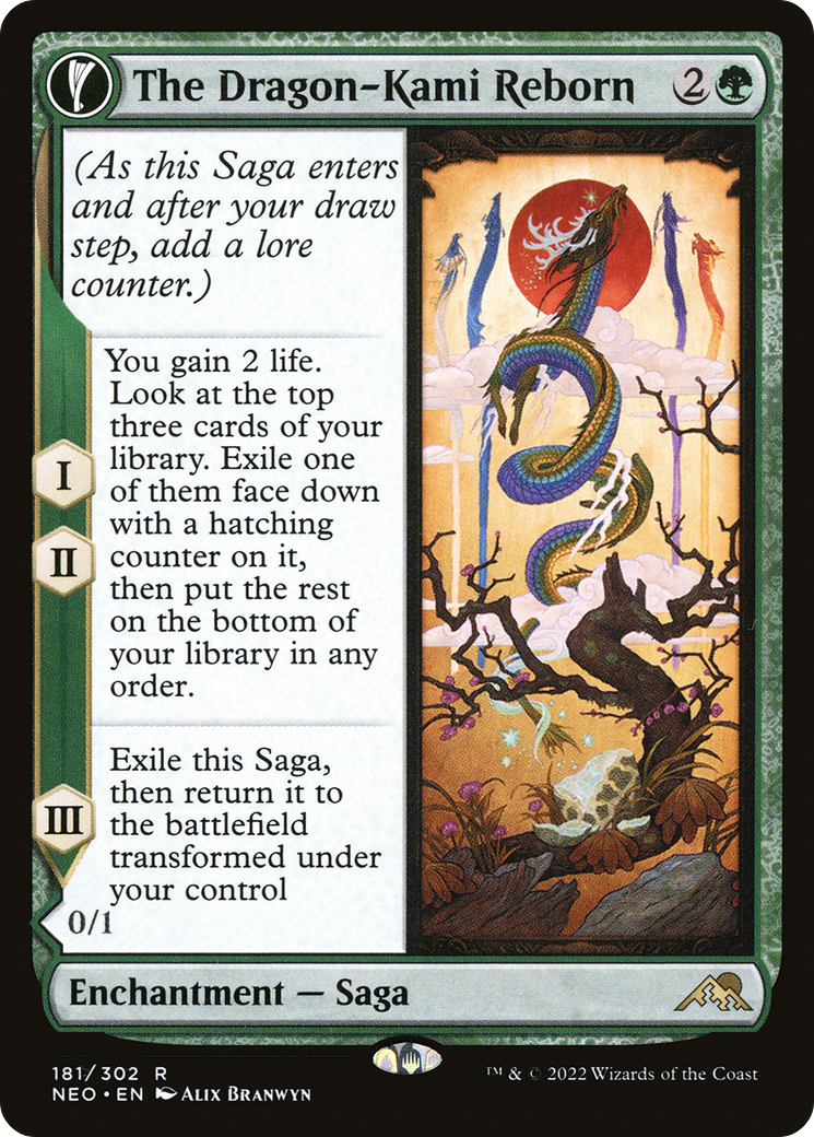The Dragon-Kami Reborn // Dragon-Kami's Egg (NEO-181) [Kamigawa: Neon Dynasty] Foil MTG Single Wizards of the Coast