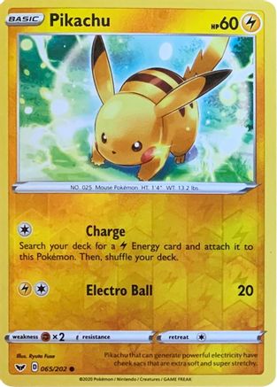 Pikachu - 065/202 (Reverse Cosmos Holo) Reverse Holofoil [Misc: Cards & Products] Pokemon Single Pokémon