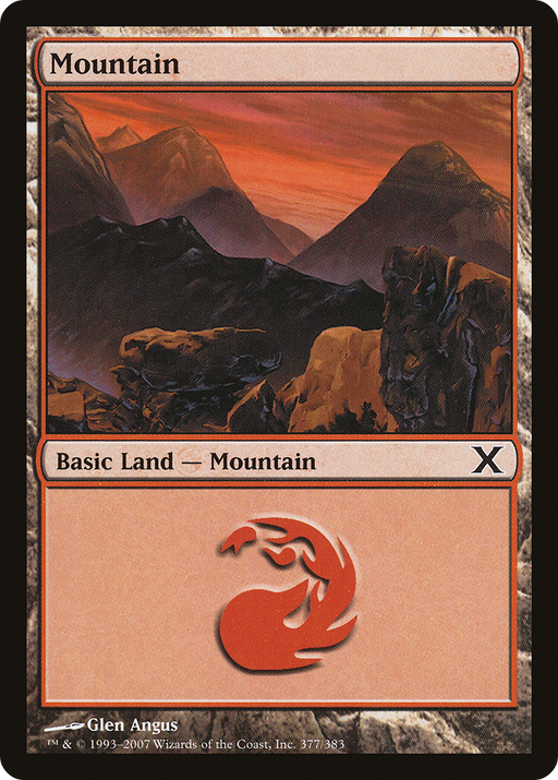 Mountain (10E-377) [Tenth Edition] MTG Single Wizards of the Coast