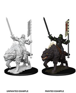 Pathfinder Battles Miniatures: Orc On Dire Wolf RPG Miniatures WizKids   