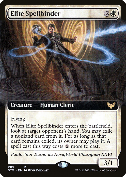 Elite Spellbinder (STX-289) [Strixhaven: School of Mages] (Extended Art) MTG Single Wizards of the Coast