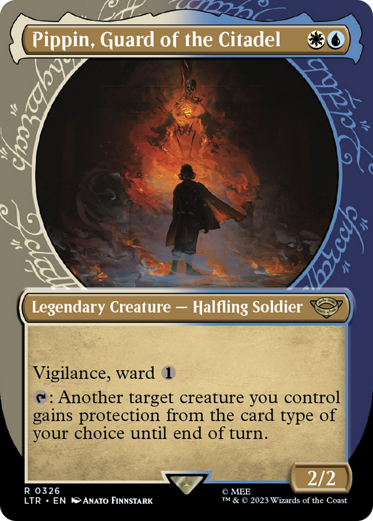 Pippin, Guard of the Citadel (LTR-326) [The Lord of the Rings: Tales of Middle-earth] (Showcase) (Borderless) Foil MTG Single Wizards of the Coast