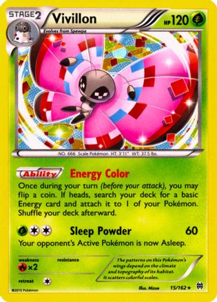 Vivillon - 15/162 (Cosmos Holo) Holofoil [Misc: Cards & Products] Pokemon Single Pokémon