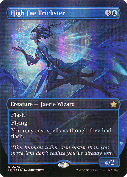 High Fae Trickster (Mana Foil) (FDN-375) [Foundations] (Borderless) Foil MTG Single Wizards of the Coast