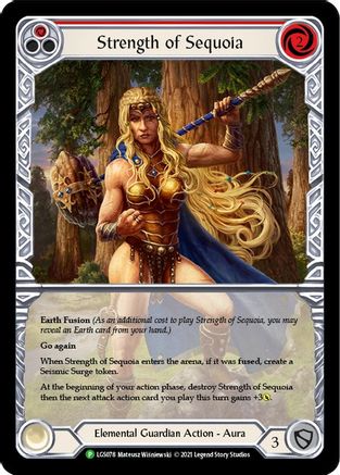 Strength of Sequoia (Red) [LGS078] (Promo)  Rainbow Foil Flesh And Blood Single Flesh And Blood   