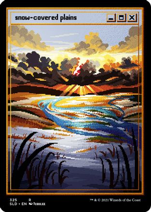 Snow-Covered Plains (PixelSnowLands.jpg) (Foil Etched) (SLD-325) [Secret Lair] Drop Series Foil MTG Single Wizards of the Coast