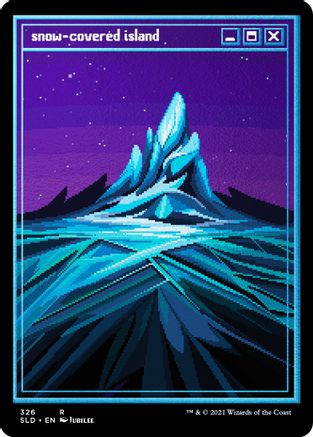 Snow-Covered Island (PixelSnowLands.jpg) (Foil Etched) (SLD-326) [Secret Lair] Drop Series Foil MTG Single Wizards of the Coast