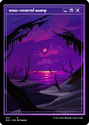 Snow-Covered Swamp (PixelSnowLands.jpg) (Foil Etched) (SLD-327) [Secret Lair] Drop Series Foil MTG Single Wizards of the Coast