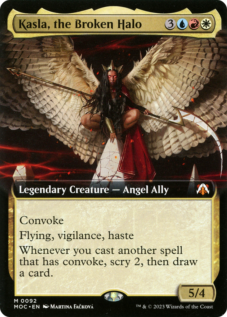 Kasla, the Broken Halo (MOC-092) [March of the Machine Commander] (Extended Art) Foil MTG Single Wizards of the Coast