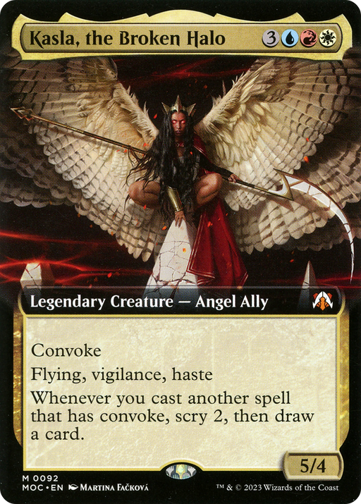 Kasla, the Broken Halo (MOC-092) [March of the Machine Commander] (Extended Art) Foil MTG Single Wizards of the Coast