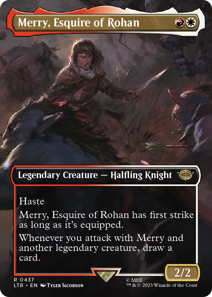 Merry, Esquire of Rohan (LTR-437) [The Lord of the Rings: Tales of Middle-earth] (Borderless) Foil MTG Single Wizards of the Coast