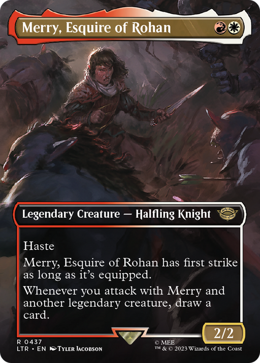 Merry, Esquire of Rohan (LTR-437) [The Lord of the Rings: Tales of Middle-earth] (Borderless) MTG Single Wizards of the Coast