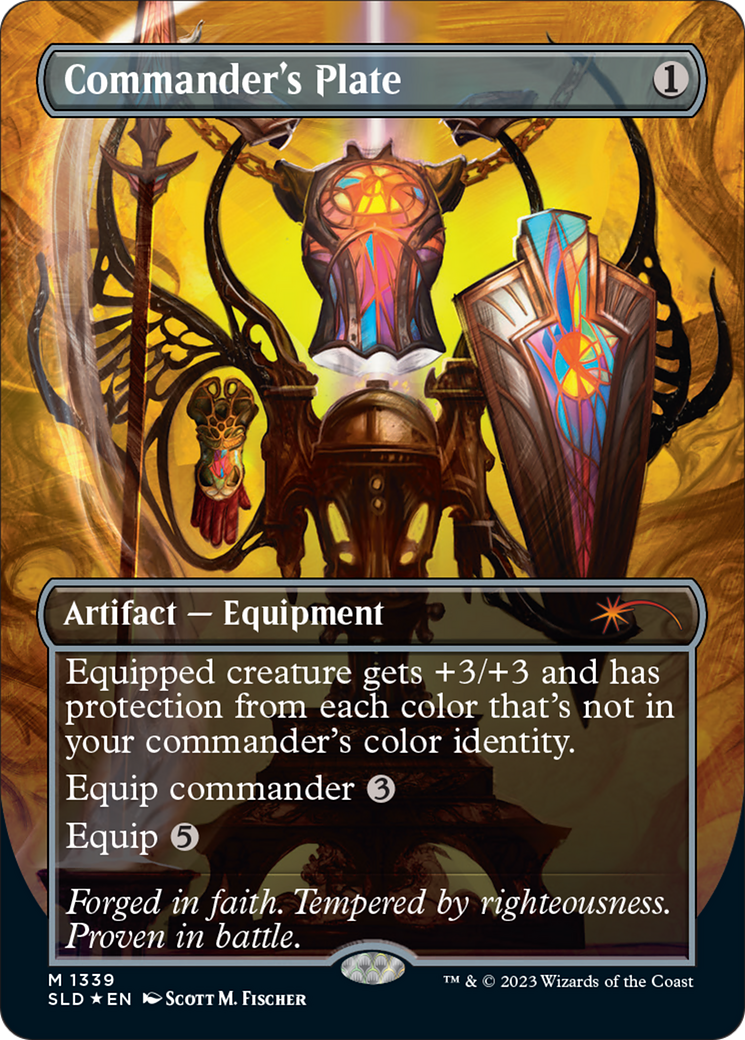 Commander's Plate (1339) (SLD-1339) [Secret Lair] Drop (Borderless) Foil MTG Single Wizards of the Coast