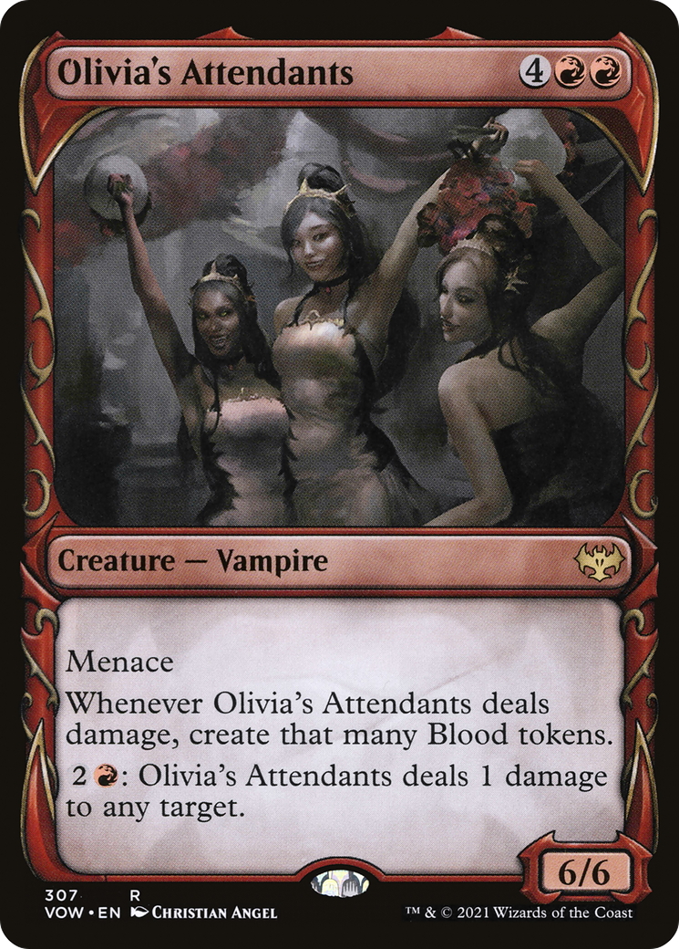 Olivia's Attendants (VOW-307) [Innistrad: Crimson Vow] (Showcase) Foil MTG Single Wizards of the Coast