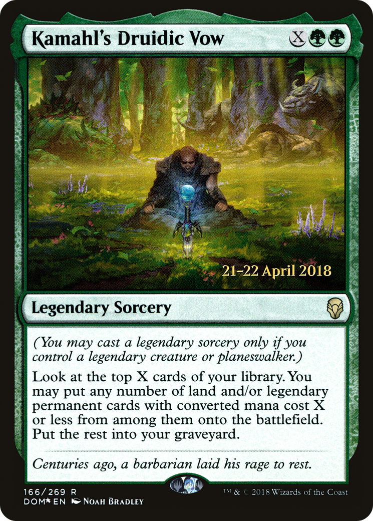 Kamahl's Druidic Vow (PRE-166) [Dominaria Promos] Foil MTG Single Wizards of the Coast