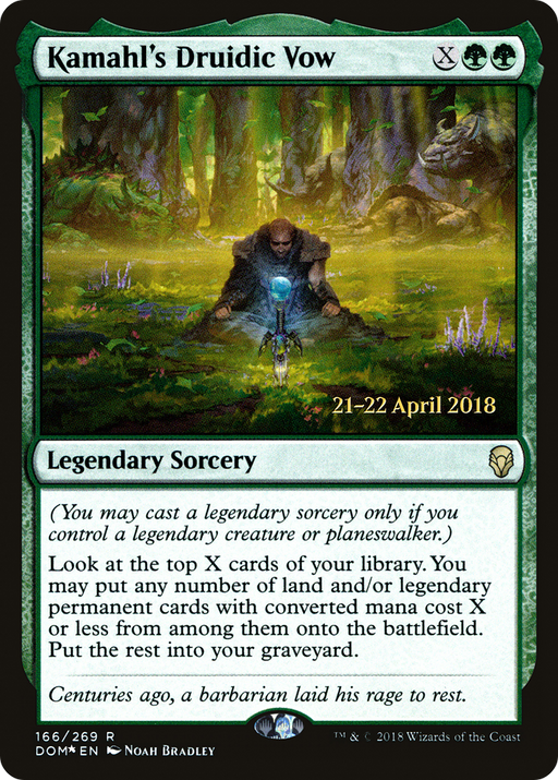 Kamahl's Druidic Vow (PRE-166) [Dominaria Promos] Foil MTG Single Wizards of the Coast