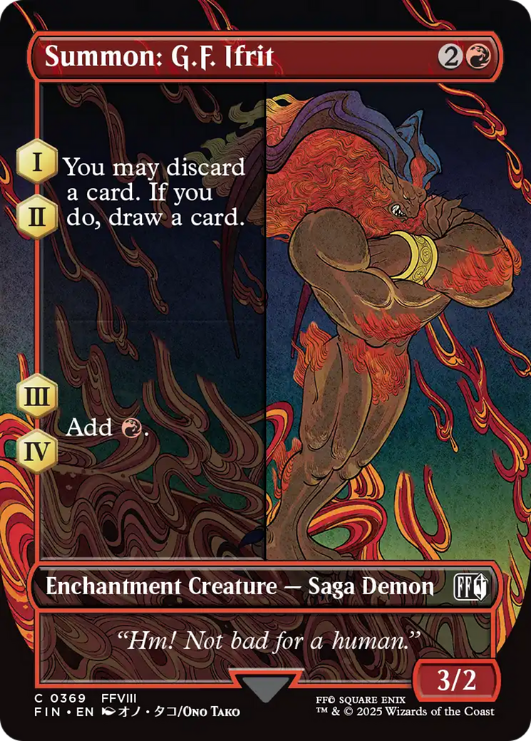 Summon: G.F. Ifrit (FIN-369) [FINAL FANTASY] (Borderless) MTG Single Wizards of the Coast