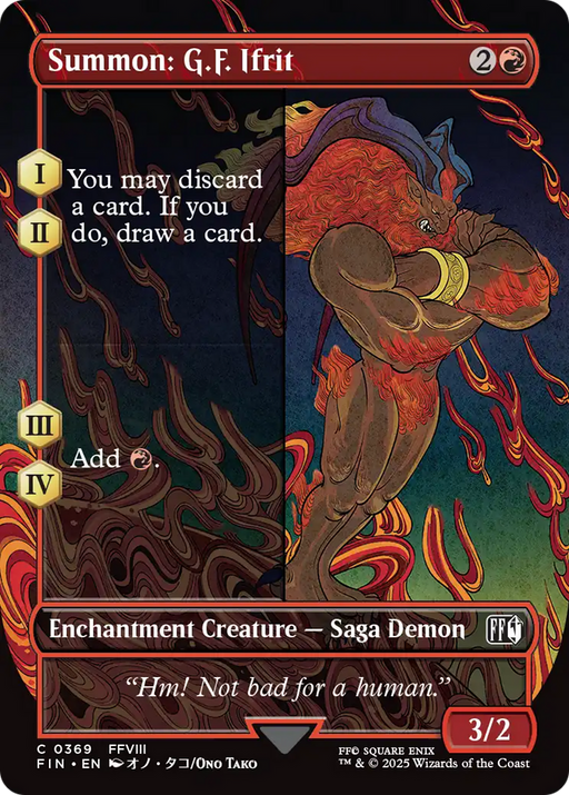 Summon: G.F. Ifrit (FIN-369) [FINAL FANTASY] (Borderless) MTG Single Wizards of the Coast