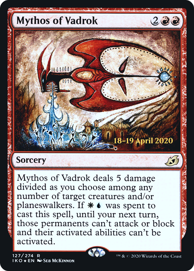 Mythos of Vadrok (PRE-127S) [Ikoria: Lair of Behemoths Promos] Foil MTG Single Wizards of the Coast