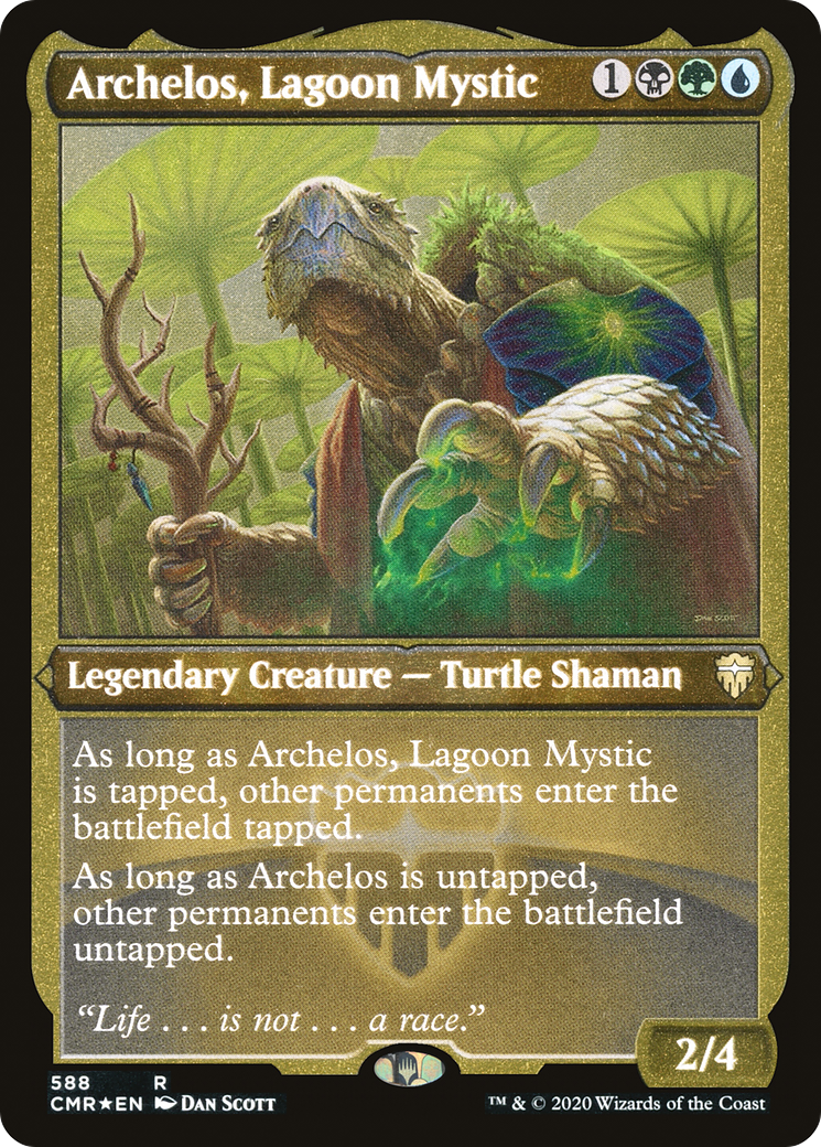 Archelos, Lagoon Mystic (Foil Etched) (CMR-588) [Commander Legends] Foil MTG Single Wizards of the Coast