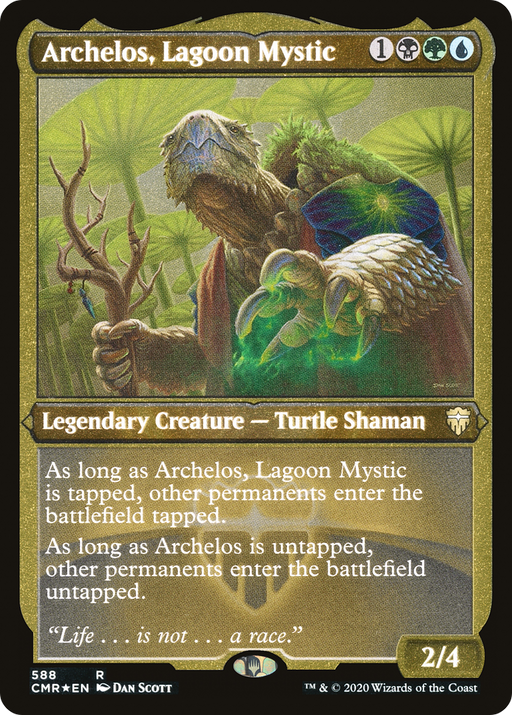 Archelos, Lagoon Mystic (Foil Etched) (CMR-588) [Commander Legends] Foil MTG Single Wizards of the Coast
