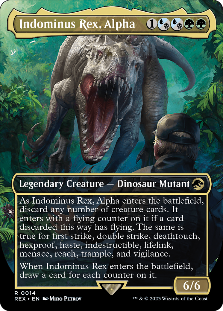 Indominus Rex, Alpha (REX-014) [Jurassic World Collection] (Borderless) Foil MTG Single Wizards of the Coast