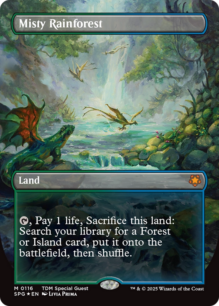 Misty Rainforest (Dragonscale Foil) (SPG-116) [Special Guests] (Borderless) Foil MTG Single Wizards of the Coast