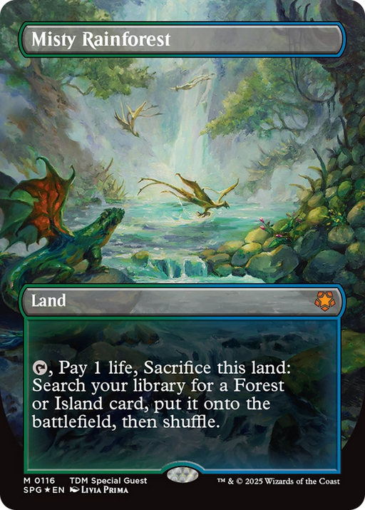 Misty Rainforest (Dragonscale Foil) (SPG-116) [Special Guests] (Borderless) Foil MTG Single Wizards of the Coast