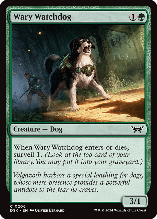 Wary Watchdog (DSK-206) [Duskmourn: House of Horror] Foil MTG Single Wizards of the Coast