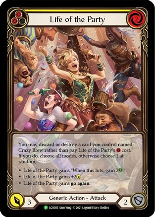 Life of the Party (Yellow) [LGS085] (Promo)  Rainbow Foil Flesh And Blood Single Flesh And Blood   