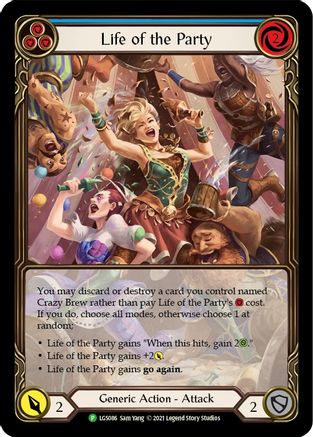 Life of the Party (Blue) [LGS086] (Promo)  Rainbow Foil Flesh And Blood Single Flesh And Blood   