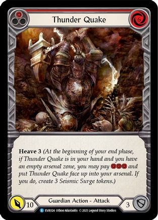Thunder Quake (Red) [EVR024] (Everfest)  1st Edition Rainbow Foil Flesh And Blood Single Flesh And Blood   