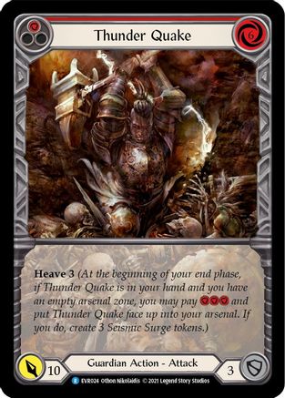 Thunder Quake (Red) [EVR024] (Everfest)  1st Edition Extended Art Rainbow Foil Flesh And Blood Single Flesh And Blood   