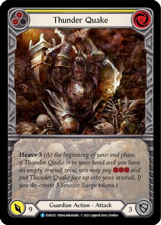 Thunder Quake (Yellow) [EVR025] (Everfest)  1st Edition Extended Art Rainbow Foil Flesh And Blood Single Flesh And Blood   
