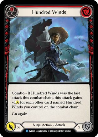 Hundred Winds (Red) [EVR041] (Everfest)  1st Edition Rainbow Foil Flesh And Blood Single Flesh And Blood   
