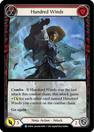 Hundred Winds (Red) [EVR041] (Everfest)  1st Edition Extended Art Rainbow Foil Flesh And Blood Single Flesh And Blood   