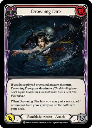 Drowning Dire (Red) [EVR110] (Everfest)  1st Edition Rainbow Foil Flesh And Blood Single Flesh And Blood   