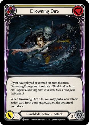 Drowning Dire (Yellow) [EVR111] (Everfest)  1st Edition Rainbow Foil Flesh And Blood Single Flesh And Blood   